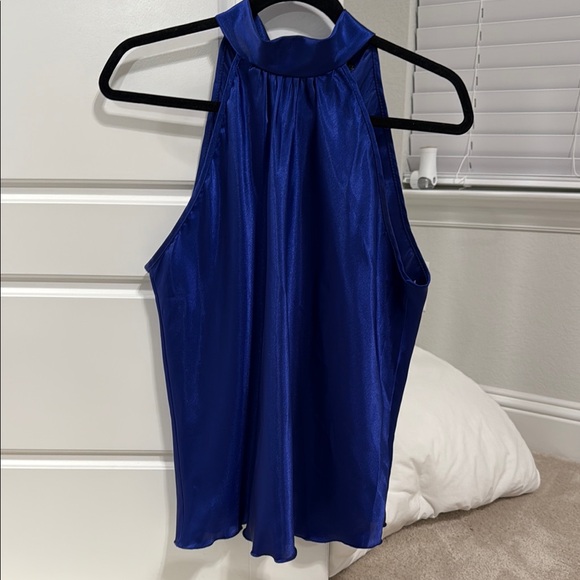 Express Royal Blue Halter Tank Top Sleeveless - Picture 1 of 3